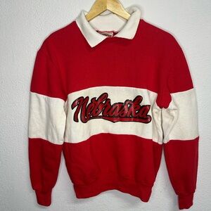 Vintage Nebraska Huskers Red and White Nutmeg Sweater